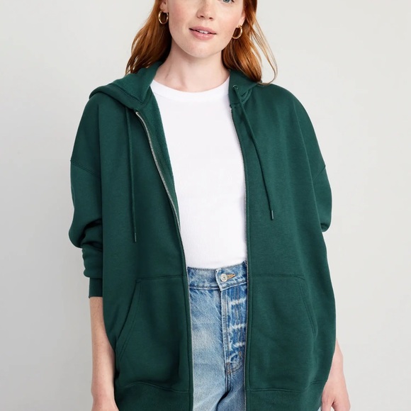 - NWT OLD NAVY Oversized Full-Zip Hoodie Color:
Emerald Isle SIZE LARGE - Picture 3 of 4